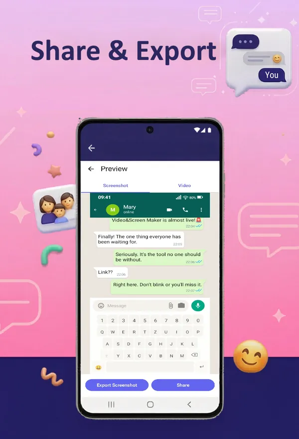 Share and export the finished chat